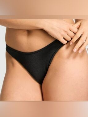 Frankie's Pink Bikinis Black Bikini Brief Size Medium